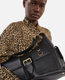 The Kooples FEMME BLACK sac amelia xl en cuir noir