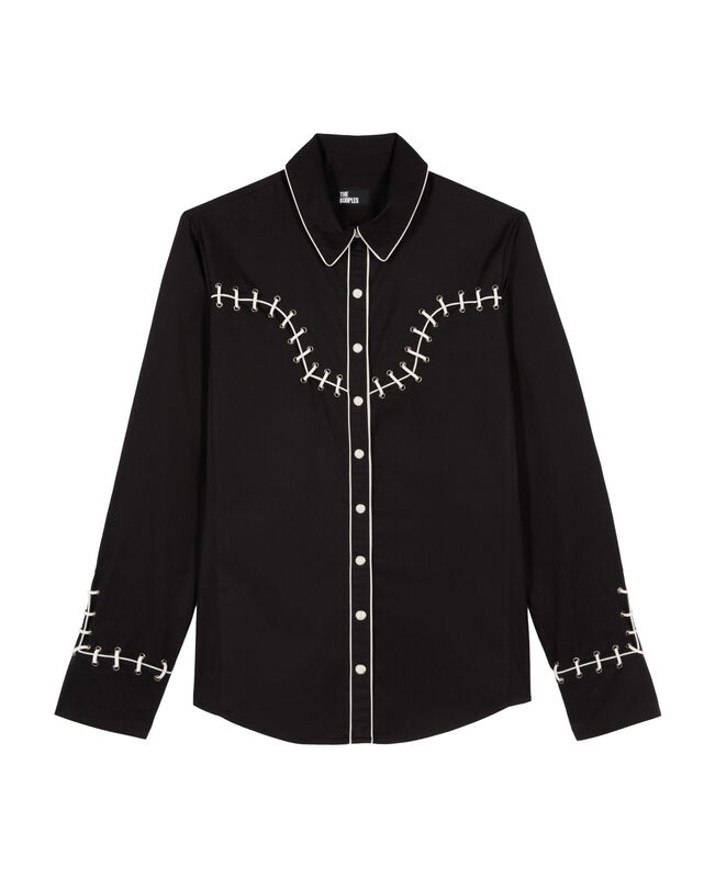The Kooples FEMME BLACK chemise style western avec broderies noire
