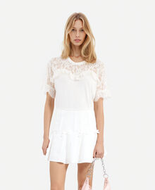 The Kooples FEMME ECRU t-shirt avec dentelle écru