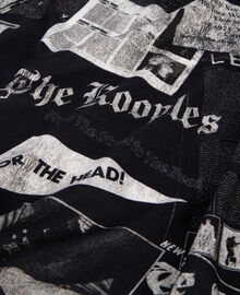 The Kooples FEMME BLACK WHITE foulard imprimé en laine et soie