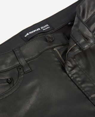 The Kooples FEMME BLACK jean slim effet cuir noir