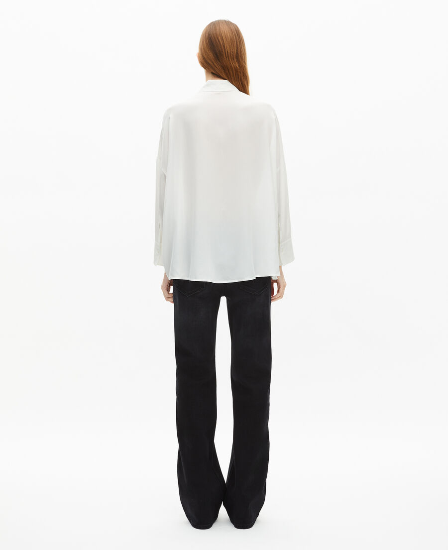 The Kooples MUJER WHITE camisa blanca amplia seda desgastada