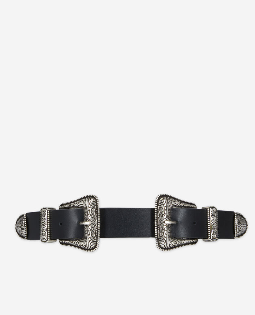 The Kooples FEMME BLACK ceinture large en cuir noire