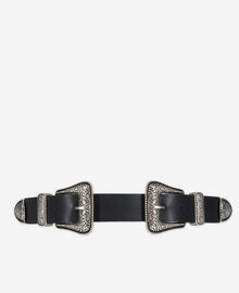 The Kooples FEMME BLACK ceinture large en cuir noire