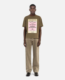The Kooples HOMME OLIVE KAKI t-shirt avec sérigraphie kaki