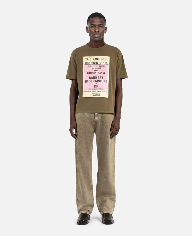 The Kooples HOMME OLIVE KAKI t-shirt avec sérigraphie kaki