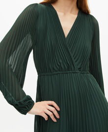 The Kooples FEMME WOOD KAKI robe longue plissée verte