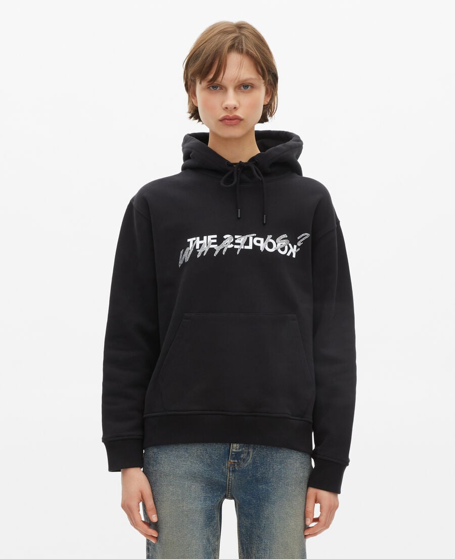 The Kooples FEMME BLACK sweatshirt à capuche what is avec strass noir