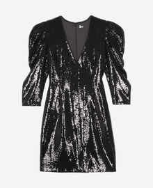 The Kooples FEMME BLACK STONE robe courte à sequins noire
