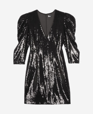 The Kooples WOMEN BLACK STONE short black sequin dress