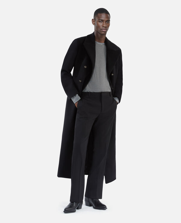 The Kooples HOMME BLACK pantalon droit en laine noir