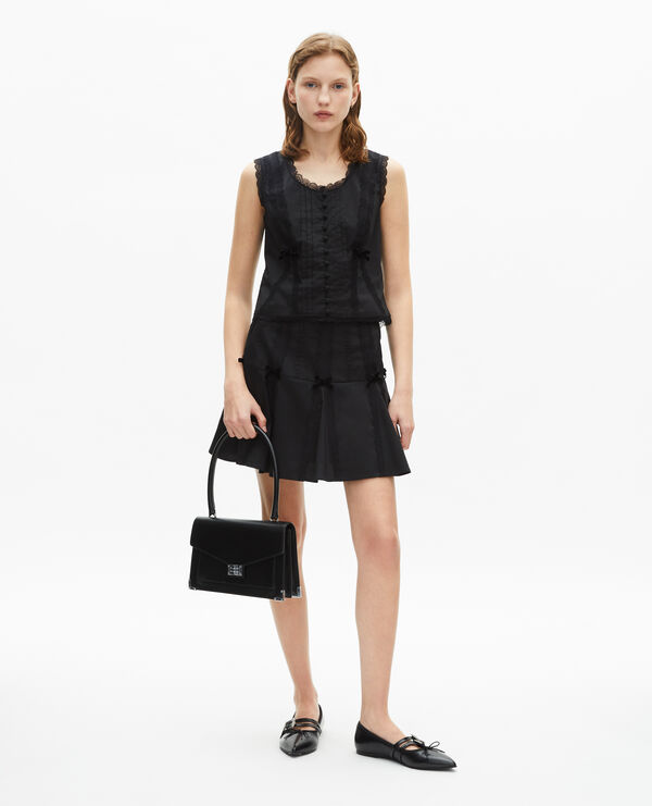 The Kooples FEMME BLACK jupe courte détails nœuds noire