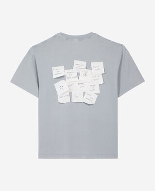 The Kooples HOMME BLUE GREY t-shirt avec sérigraphie bleu