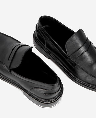 The Kooples HOMME BLACK mocassins penny en cuir noirs
