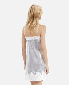 The Kooples FEMME SILVER robe nuisette courte à sequins argentée