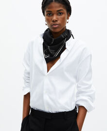 The Kooples FEMME BLACK WHITE foulard imprimé en laine et soie noir