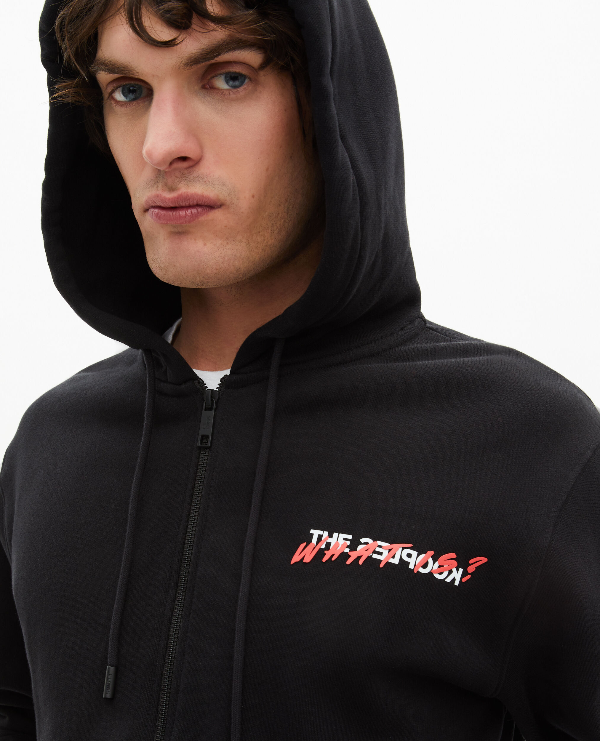 Sweatshirt zippé à capuche What is noir, BLACK, hi-res image number null