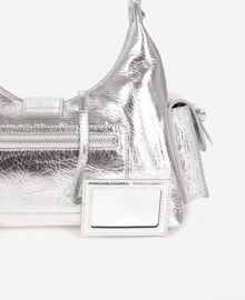 The Kooples FEMME SILVER sac amelia en cuir argenté