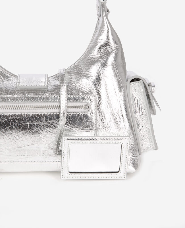 The Kooples FEMME SILVER sac amelia en cuir argenté