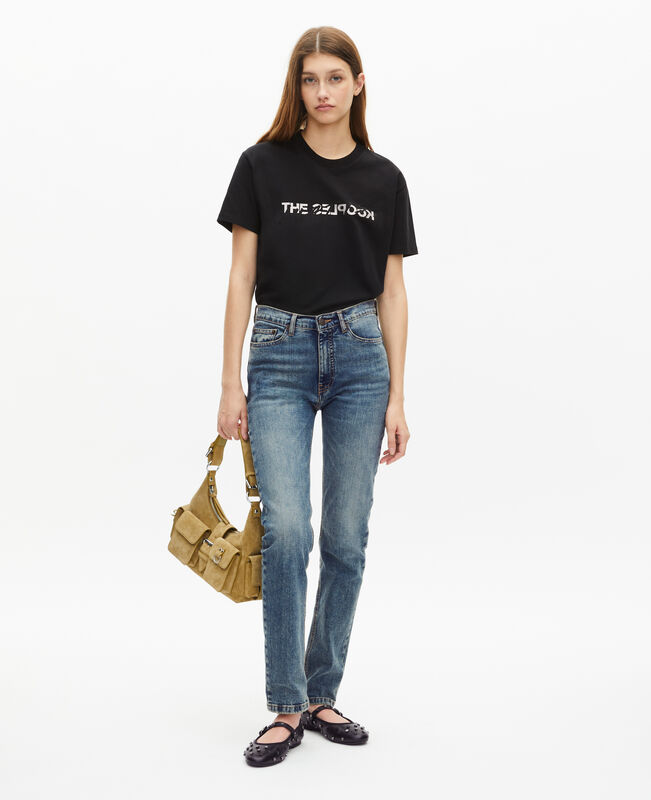 The Kooples FEMME USED RAPIECE jean slim bleu délavé