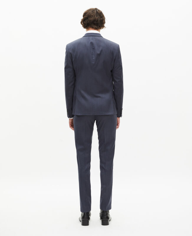 The Kooples HOMME BLUE veste de costume en laine à rayures bleue