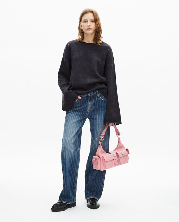 The Kooples FEMME DARK GREY pull en laine mérinos gris