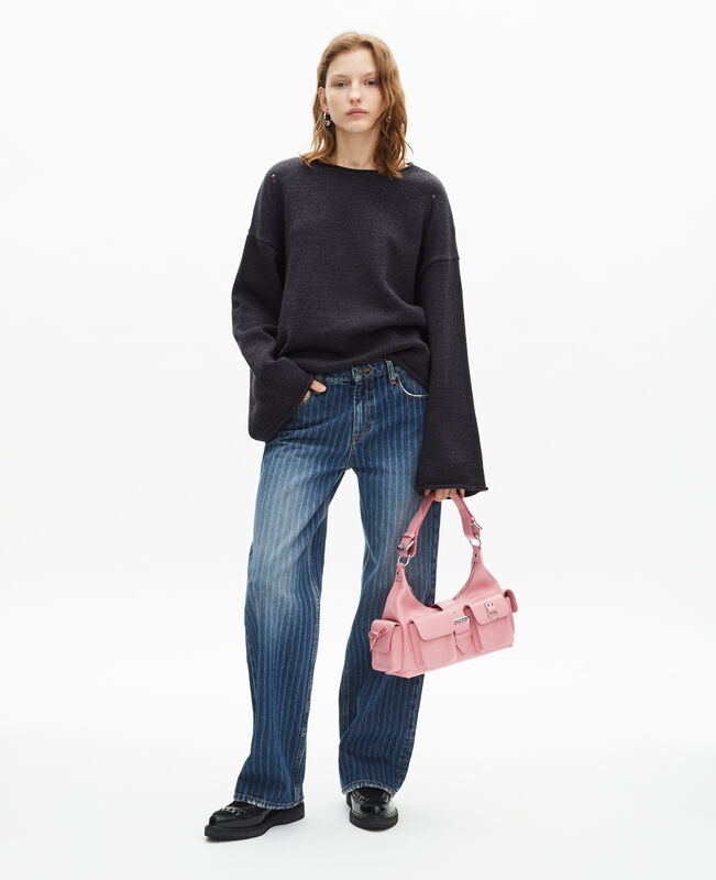 The Kooples FEMME DARK GREY pull en laine mérinos gris