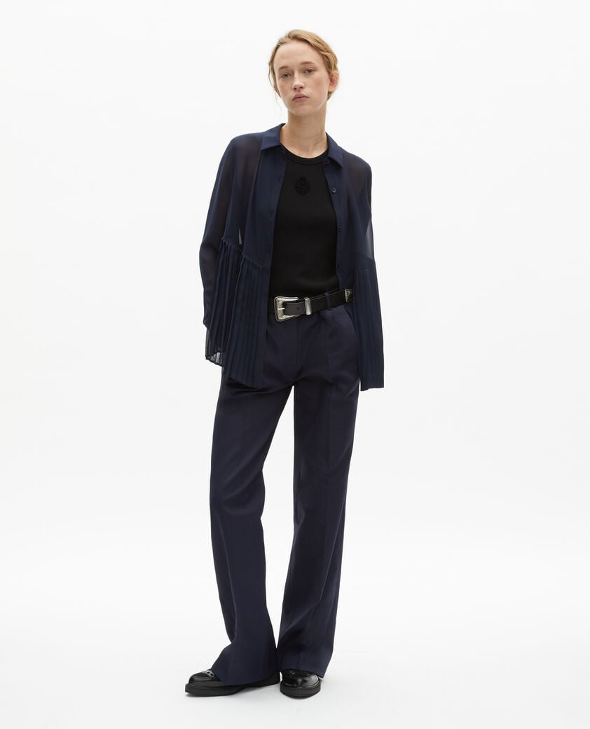 The Kooples DAMEN NAVY plisseehemd marine