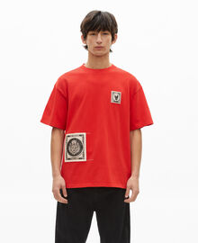 The Kooples HOMME RED t-shirt avec patchs rouge