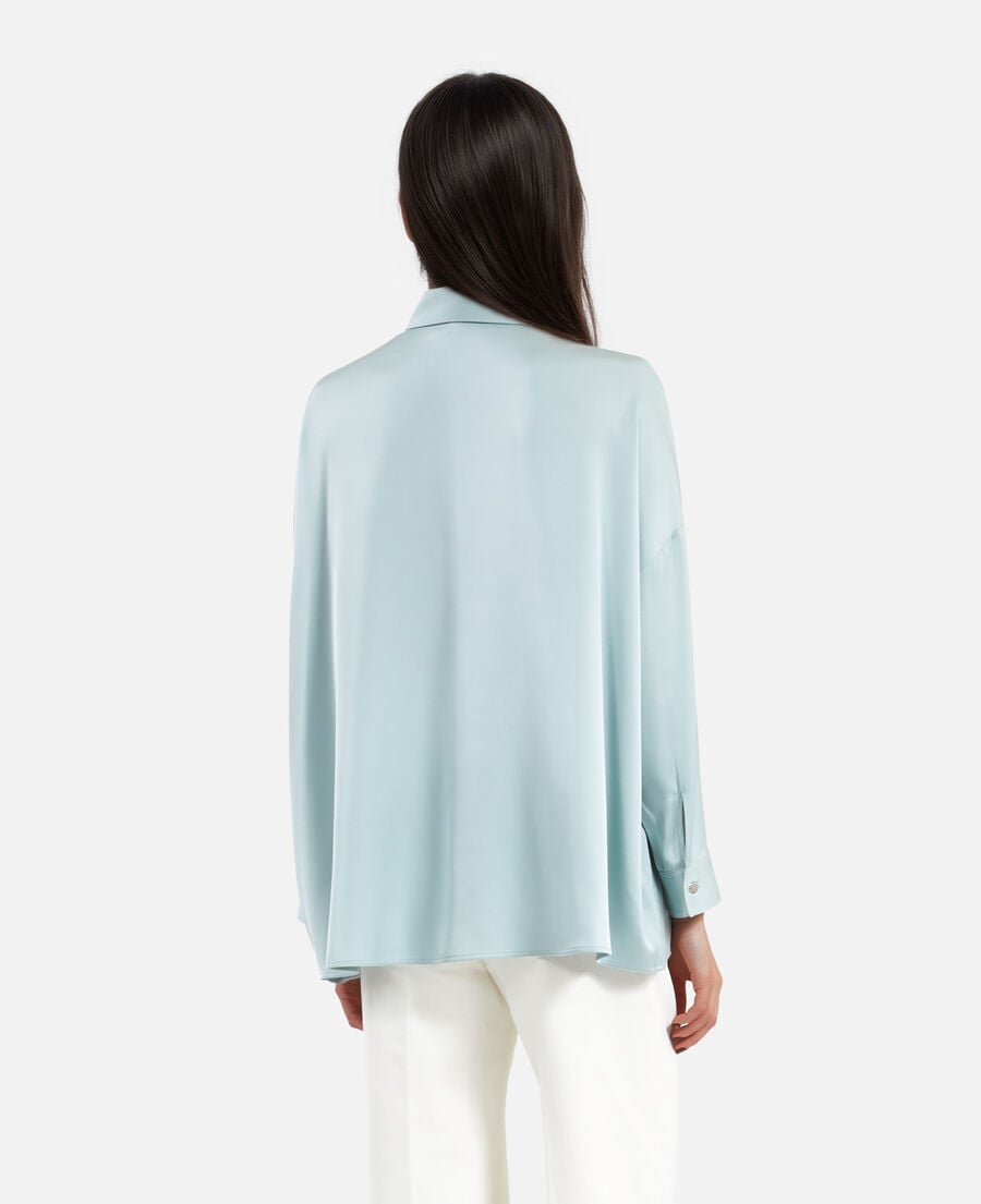 The Kooples DAMEN BLUE/GREEN lockeres blaues seidenhemd