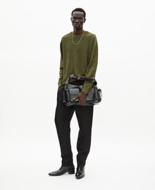 The Kooples HOMME OLIVE KAKI pull en laine et lin kaki