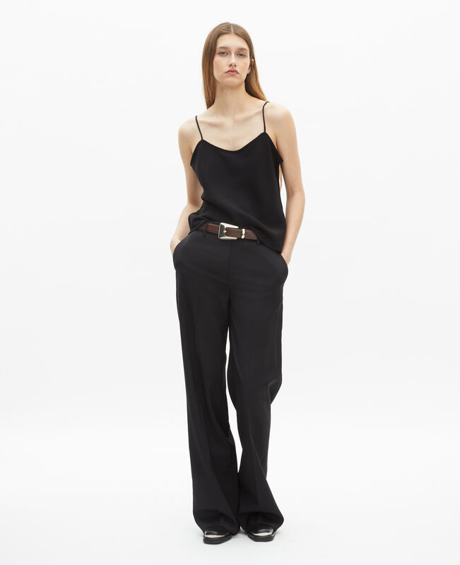 The Kooples FEMME BROWN ceinture boucle western en cuir marron