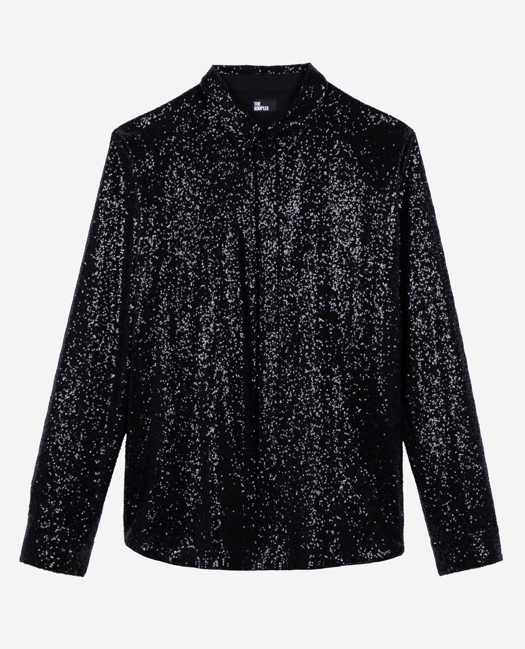 Chemise à sequins noire, BLACK, hi-res image number null