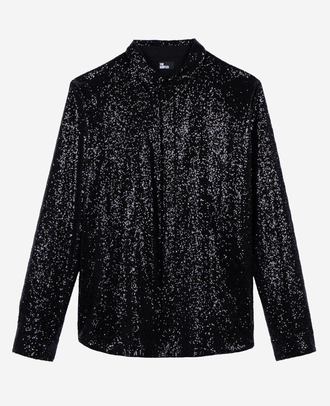 The Kooples HOMME BLACK chemise à sequins noire