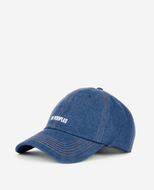 The Kooples MIXTE BLUE DENIM casquette denim logo brodé marine