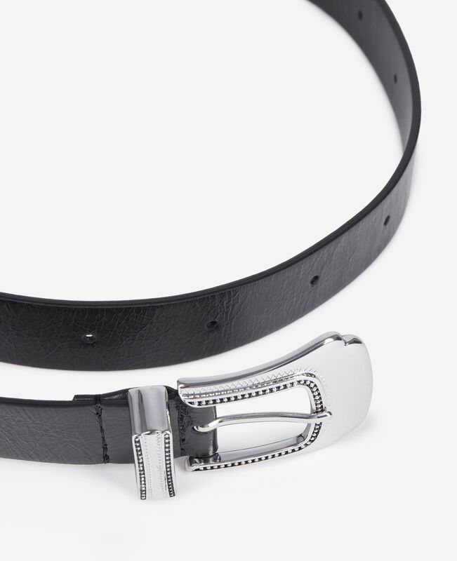 The Kooples FEMME BLACK ceinture fine en cuir noire