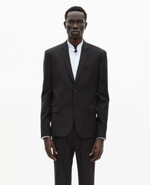 The Kooples HOMME BLACK veste de costume en laine noire coupe tailleur ajustée