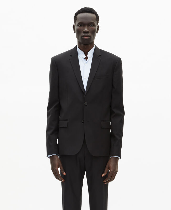 The Kooples HOMME BLACK veste de costume en laine noire coupe tailleur ajustée