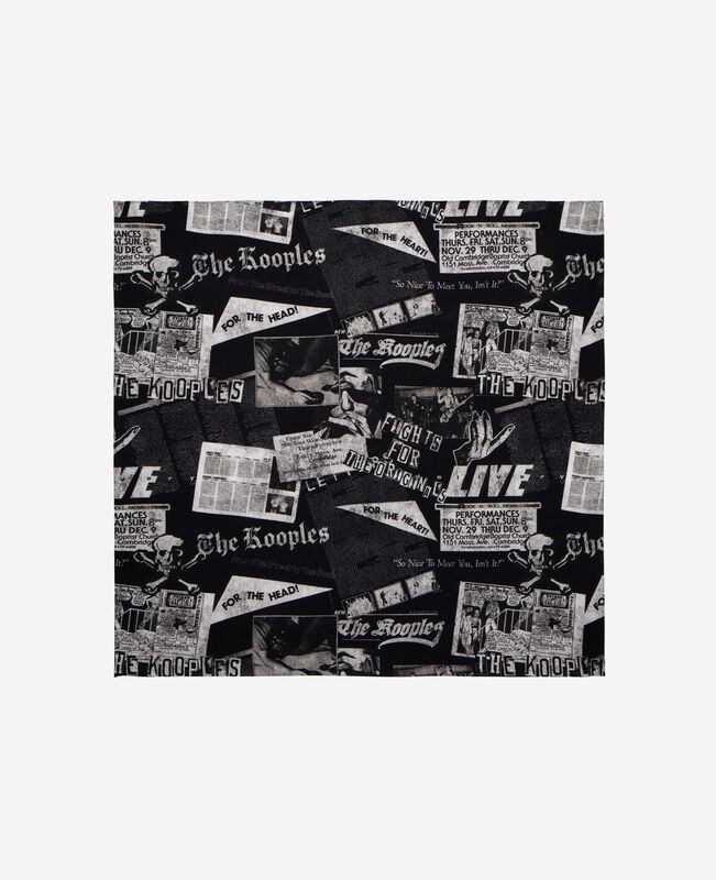 The Kooples FEMME BLACK WHITE foulard imprimé en laine et soie