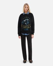 The Kooples FEMME BLACK WASHED sweatshirt avec sérigraphie noir