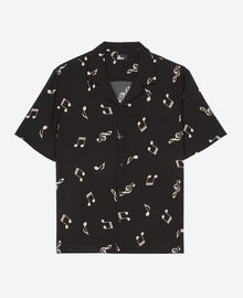 The Kooples HOMME BLACK WHITE chemise manches courtes imprimé musique