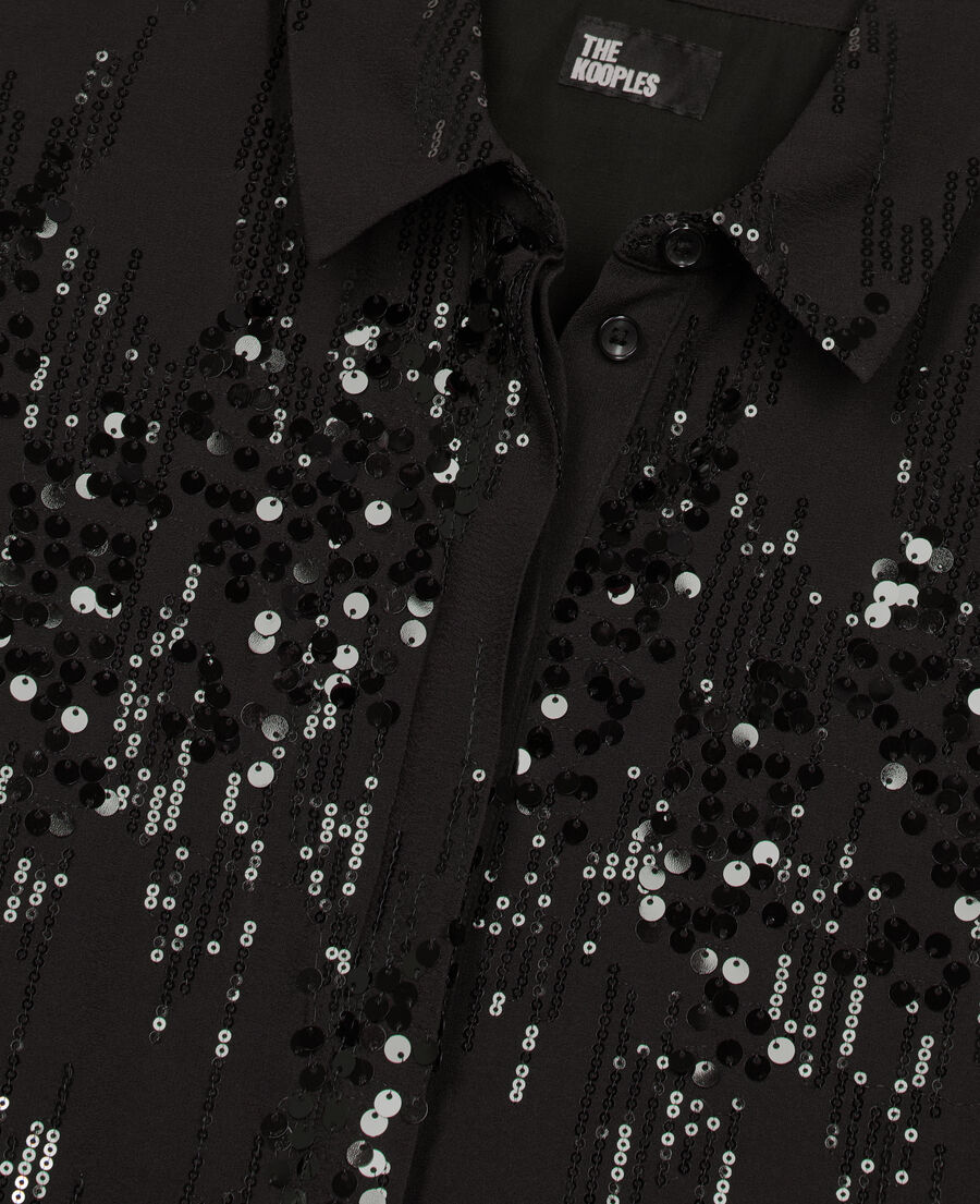 The Kooples WOMEN BLACK black sequined shirt