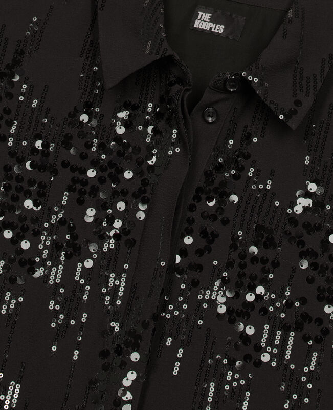 The Kooples FEMME BLACK chemise à sequins noire