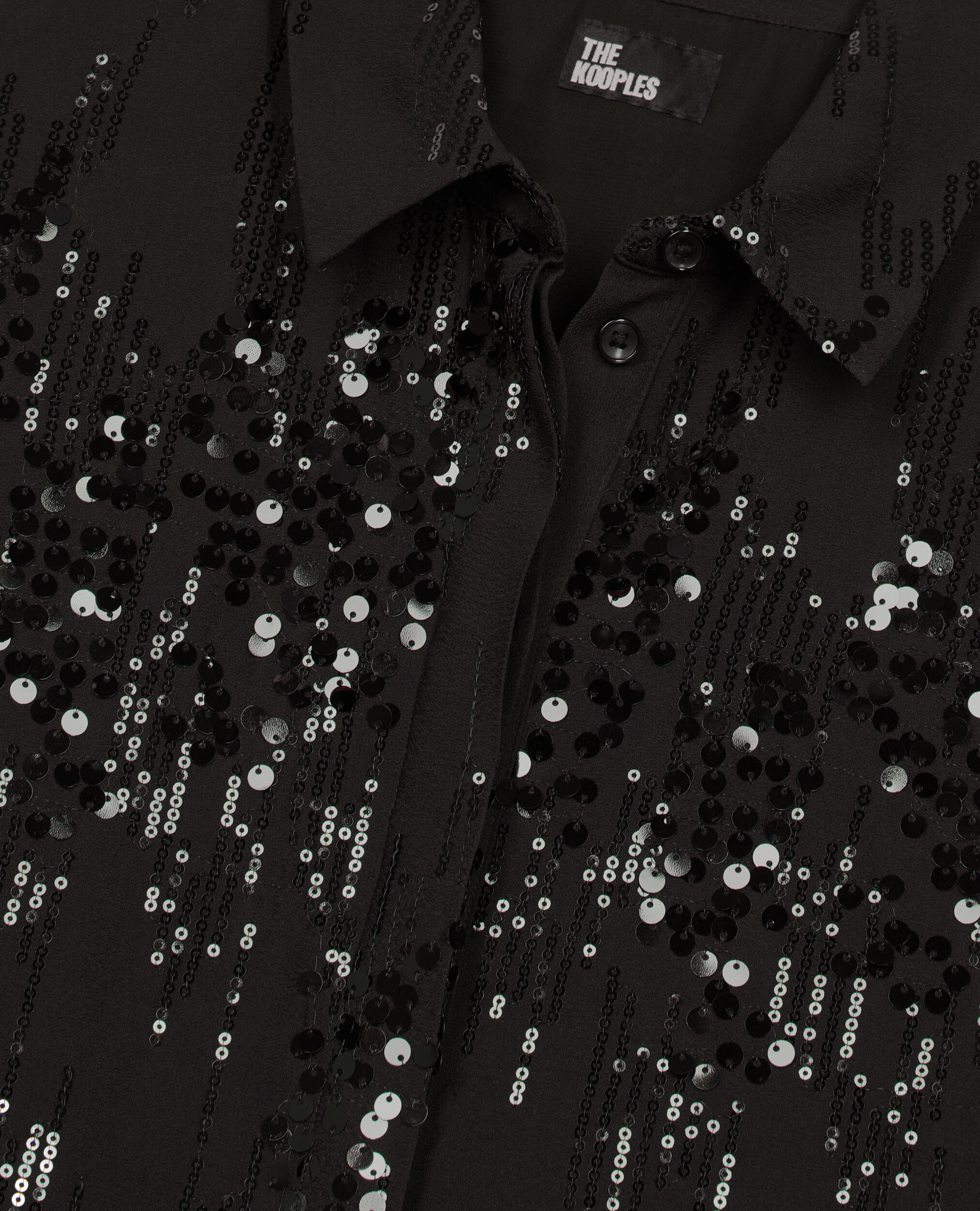 Chemise à sequins noire, BLACK, hi-res image number null