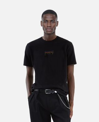 The Kooples HOMME BLACK WASHED t-shirt avec sérigraphie noir