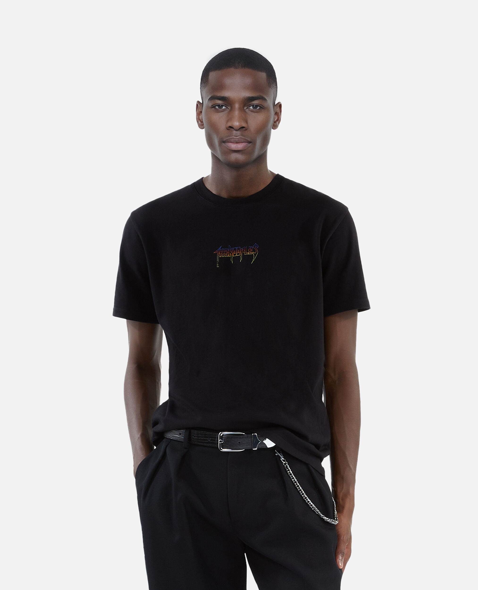 T-shirt avec sérigraphie noir, BLACK WASHED, hi-res image number null