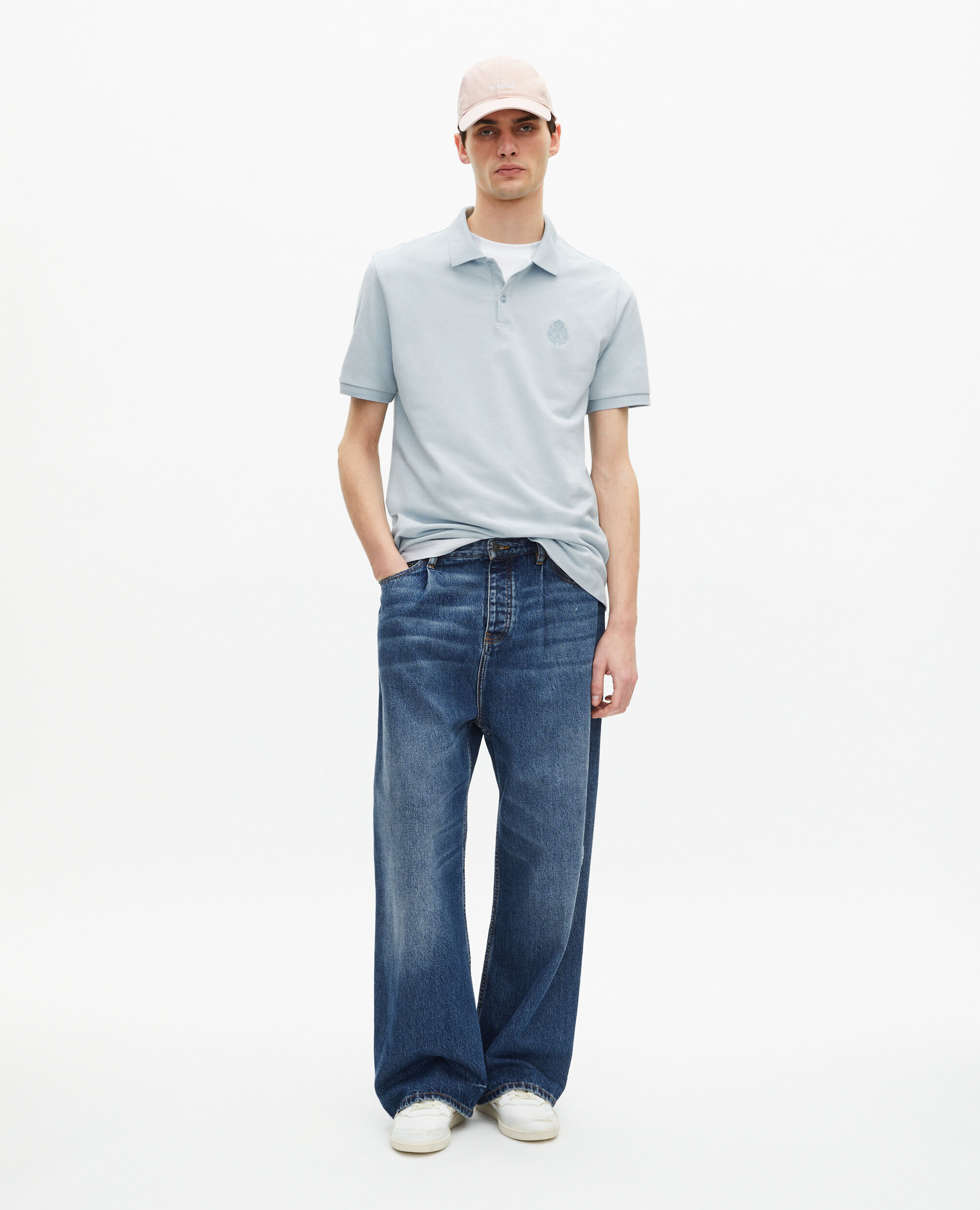 Polo en piqué col classique bleu clair, BABY BLUE, hi-res image number null