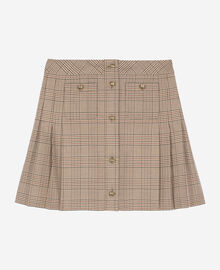 The Kooples FEMME BEIGE-BROWN jupe courte prince de galles beige