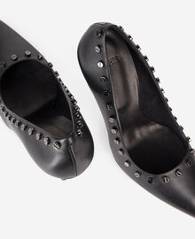 The Kooples FEMME BLACK escarpins à talons en cuir avec clous noirs