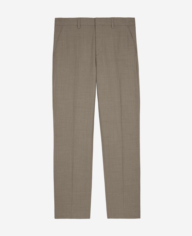 The Kooples HOMME BEIGE MELANGE pantalon de costume en laine beige